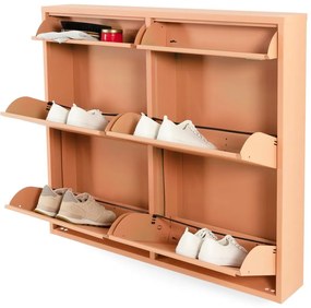 Kovová výklopná skrinka na topánky v lososovej farbe 98x86x15 cm Billy – Spinder Design
