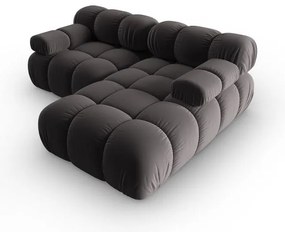 Tmavosivá zamatová rohová pohovka (pravý roh) Bellis – Micadoni Home