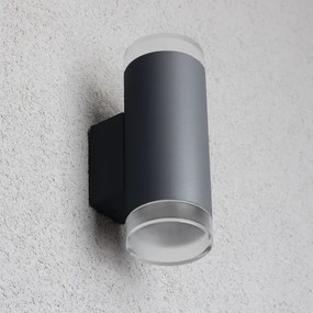 Brilagi - Vonkajšie nástenné svietidlo MATERA 2xGU10/30W/230V antracit IP54