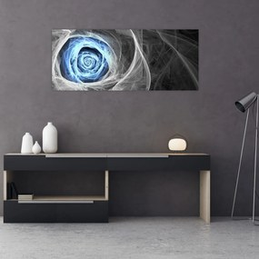 Obraz - Abstraktné ruže modrá (120x50 cm)