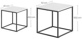 Prehouse Štvorcový konferenčný stolík -2 ks / biely