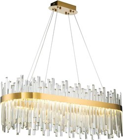 Závesný LED krištáľový luster APP1513-CP80 zlatý/neutrálna biela