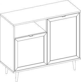 Skrinka 2-dverová Bali, dub sonoma/výplet