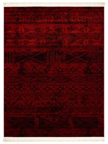 Koberec ORIENT 4722 so strapcami / orientálny, bordový / čierny