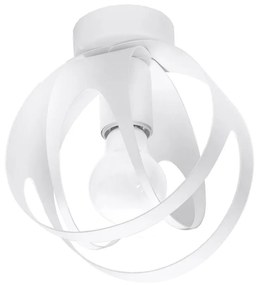 Stropné svietidlo Tulos, 1x biele kovové tienidlo