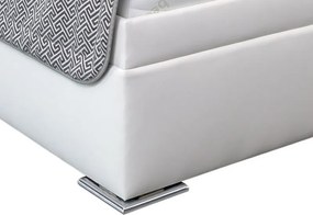 Posteľ Dezra 180x200 cm, biela ekokoža