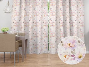 Biante Dekoračný záves TF-090 Plané ruže na bielom 140x150 cm