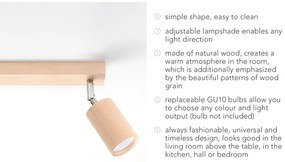 Drevené stropné svietidlo Sollux Ludwik