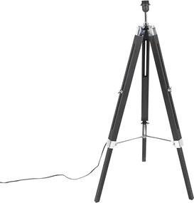 Stojaca lampa čierna bez tienidla - Tripod