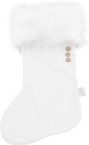 Vianočná pančucha biela s bielou kožušinou 42x26cm