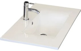 Kúpeľňový nábytkový set Dante 100 cm s keramickým umývadlom biela vysoko lesklá a zrkadlom s LED osvetlením