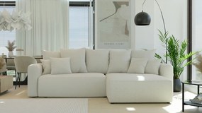 Rohová sedačka Baria (P) (béžová). Akcia -20%. Vlastná spoľahlivá doprava až k Vám domov. 1133078