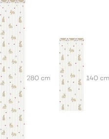 Tapeta zajačiky so srdiečkami a ornamentom 280x50