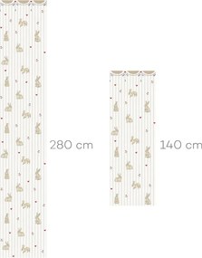 Tapeta zajačiky so srdiečkami a ornamentom 280x50