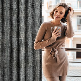 ZÁVES NA KRÚŽKOCH EVA MINGE TIFFANY 135X250 CM ČIERNA