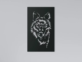 drevko Drevený obraz na stenu Vlk - samotár Rozmer obrazu: 44,5 x 26,5 cm, Farba dekorácie: Čierna