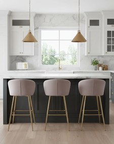 Barová stolička Ganta Gold béžová, moderná, glamour