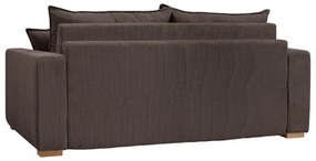 Hnedá menčestrová rozkladacia pohovka 225 cm Augustin – Bobochic Paris