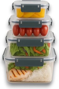 Orion Sada 4 kuchynských tesniacich dóz, krabičky na jedlo CLARA