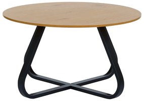 Okrúhly konferenčný stolík s doskou v dubovom dekore v prírodnej farbe ø 80 cm Cesura – Unique Furniture