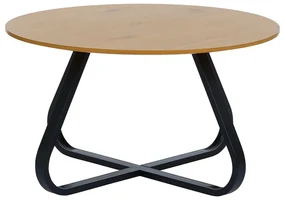 Okrúhly konferenčný stolík s doskou v dubovom dekore v prírodnej farbe ø 80 cm Cesura – Unique Furniture