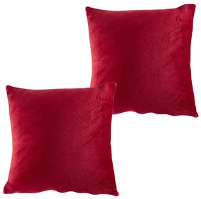 Súprava 2 ks obliečok na vankúšiky z mikroplyšu červené 40 x 40 cm