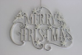 Strieborný vianočný nápis Merry Christmas 18cm