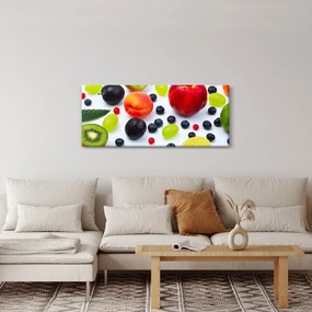 Obraz ovocia s kvapkami vody (120x50 cm)