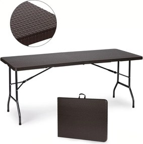 Cateringový stôl 180 cm skladací hnedý