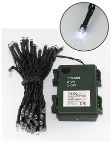 LED Vianočná vonkajšia reťaz 100xLED/2 funkcie/3xAA 10,8m IP44 studená biela