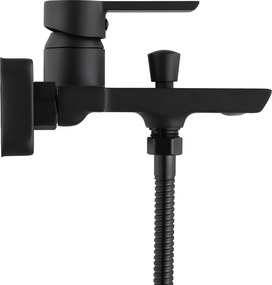 Rea Argus, vaňová batéria s ručnou bodovou sprchovou súpravou, čierna matná, REA-B6407