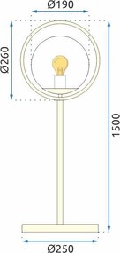Toolight - Podlahová lampa APP927-1F, zlatá-biela, OSW-07009