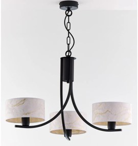 Jupiter 2103 - Luster na reťazi ARTHUR 3xE27/15W/230V biela/čierna/mramorový dekor