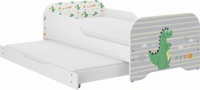 Wooden Toys Detská posteľ MIKI 160x80 DINO s funkciou spania