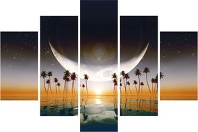 Obraz - Mesiac nad palmami (150x105 cm)