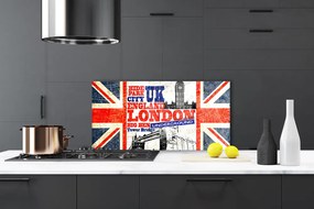 Sklenený obklad Do kuchyne Londýn vlajka umenie 140x70 cm