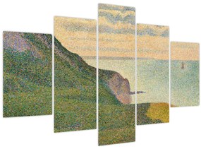 Obraz - Georges Seurat, Seascape at Port-en-Bessin, Normandy, reprodukcia (150x105 cm)