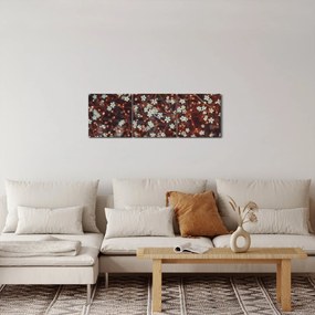 Obraz kvetu Nezábudky lesnej (s hodinami) (90x30 cm)