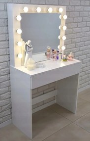 Toaletný stolík so svetielkami bez taburetky
