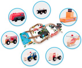 Drevené vláčikové mestečko 100 ks RK-879 Ricokids