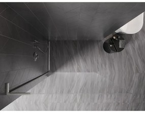Mexen, Mexen Kioto-X L sprchová stena 90 x 200 cm, priehľadná 10 mm, brúsený nikel - 800-090-107-97-00-X