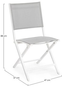 Biela kovová záhradná stolička Elin – Bizzotto