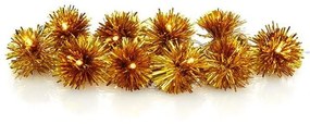 Transparentná svetelná LED reťaz v zlatej farbe Markslöjd Pompom, 10 svetielok, dĺžka 225 cm
