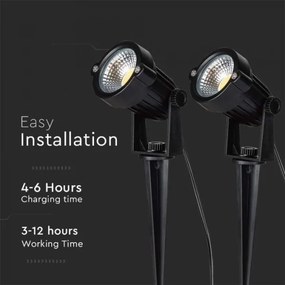 SADA 2x LED Vonkajšia solárna lampa 2xLED/1,2W/3,7V IP65 3000K 4000 mAh