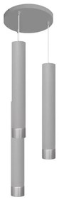 Helam LED Luster na lanku TUBA 3xGU10/6,5W/230V šedá/lesklý chróm HE1301