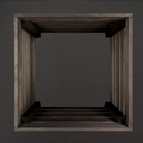 AMADEA Drevený obal s kvetináčom tmavý, 32x32x24cm Český výrobok