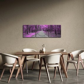 Obraz - Cesta parkom (s hodinami) (90x30 cm)