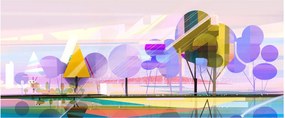 Obraz - Abstrakcia, krajina (120x50 cm)
