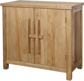 Prírodná drevená komoda s 2 dvierkami Chennia - 80*43*72 cm