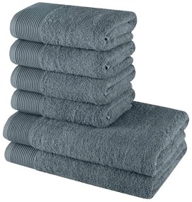 Sada 6 kusov bavlnených osušiek a uterákov Bella sivá EMI
